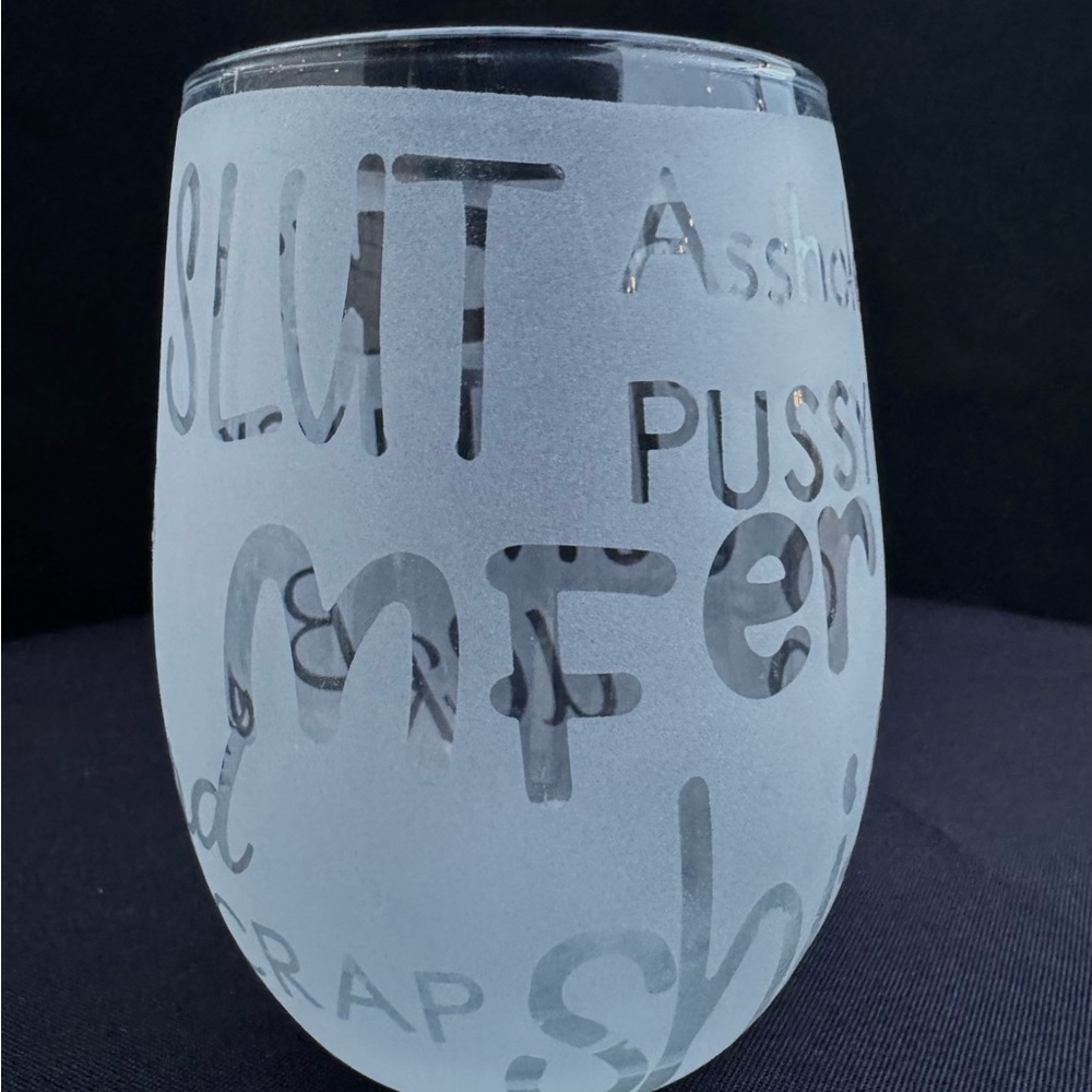 Frosted Glass with Etched Text Design